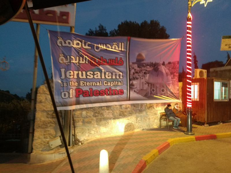 Palestinian sign concerning Jerusalem.