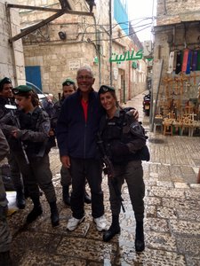 Posing with Noi, young IDF soldier.