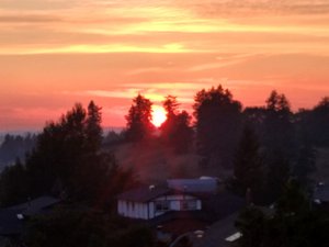 Sunset from Roslyn's home in Abbotsford, BC.