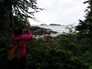 Hiking on Ucluelet's spectacular Wild pacific Trail.