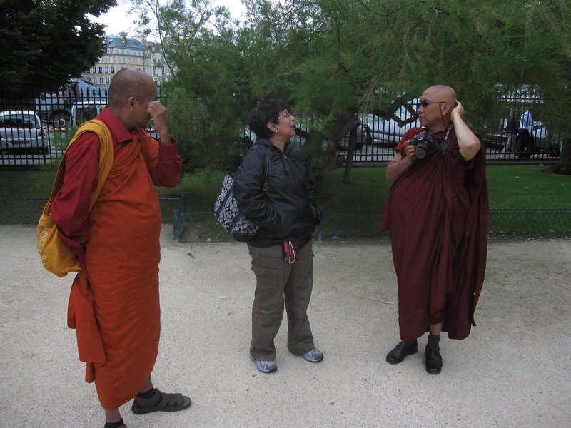Budist monks with Jeanette