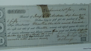 A Bill of sale for two slaves