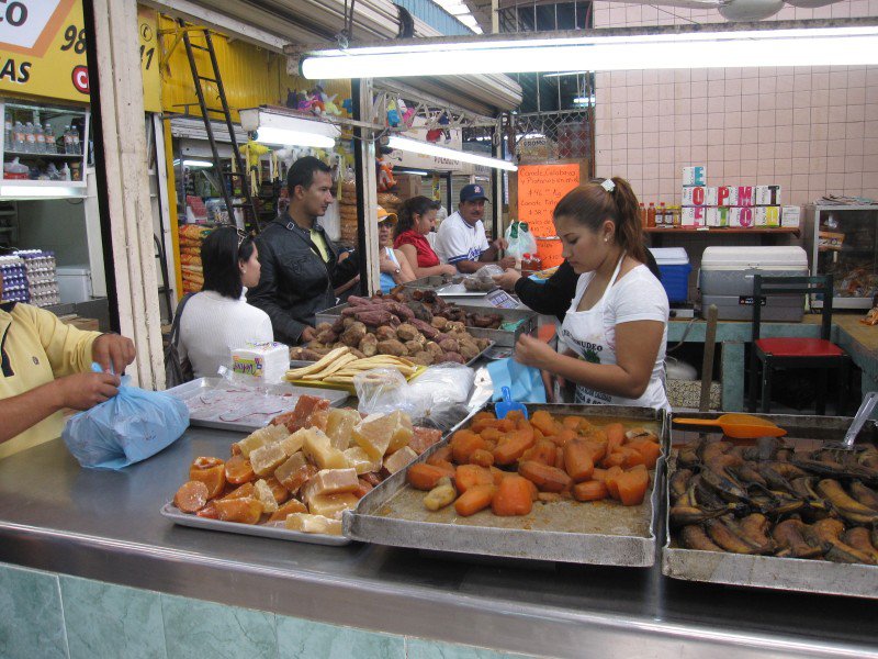 Local food in Mazatland market.