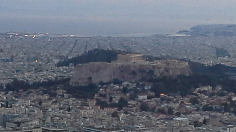 Acropolis in the distance from Lycabettus Hill