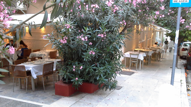 A beautiful restaurant on our walking way to Lycabettus Hill.