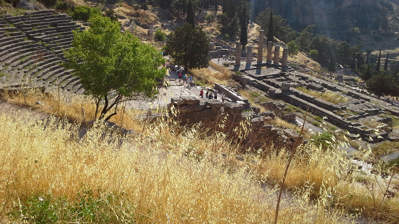 Ruins of Apollo Temple in Delphi.
