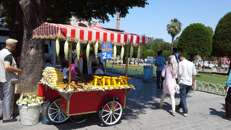 The main thoroughfares had no shortage of vendors.