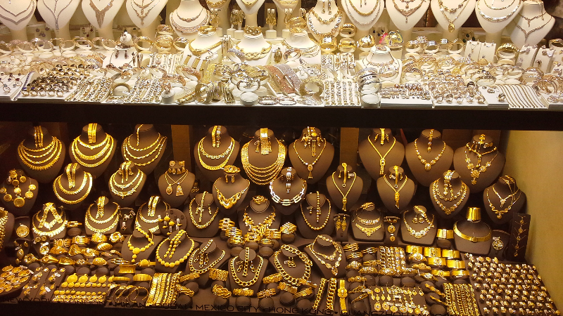 Jewelery of the most esquisite designs were on display in several shops.