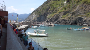 Protected harbour for fishing boats in Vernazza.