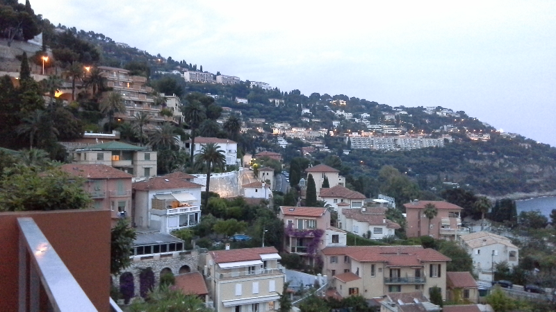 A view from the long veranda of our apartment in Roquebrune Cap Martin.