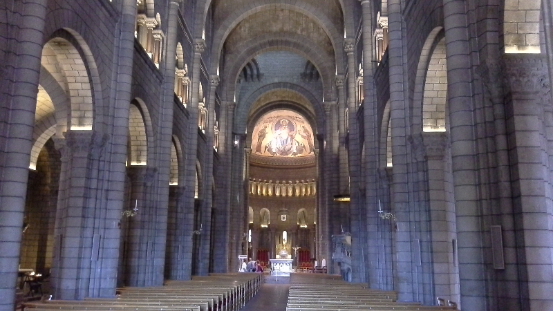 Inside the cathedral where Princess Grace and husband are buried.