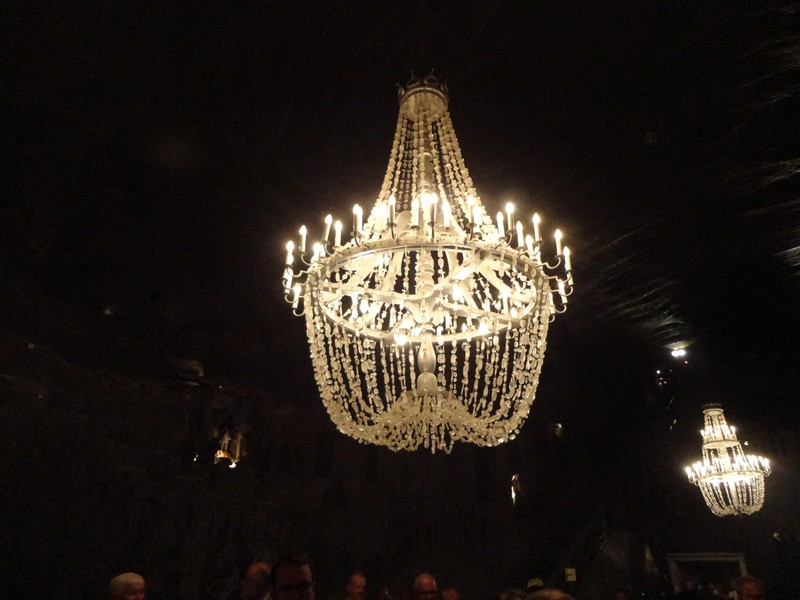 Crystal chandelier.