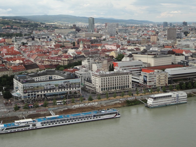 Bratislava and the Danube from the UFO tower.