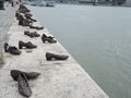 Monument to those killed at the Danube by Hungarian Nazis.