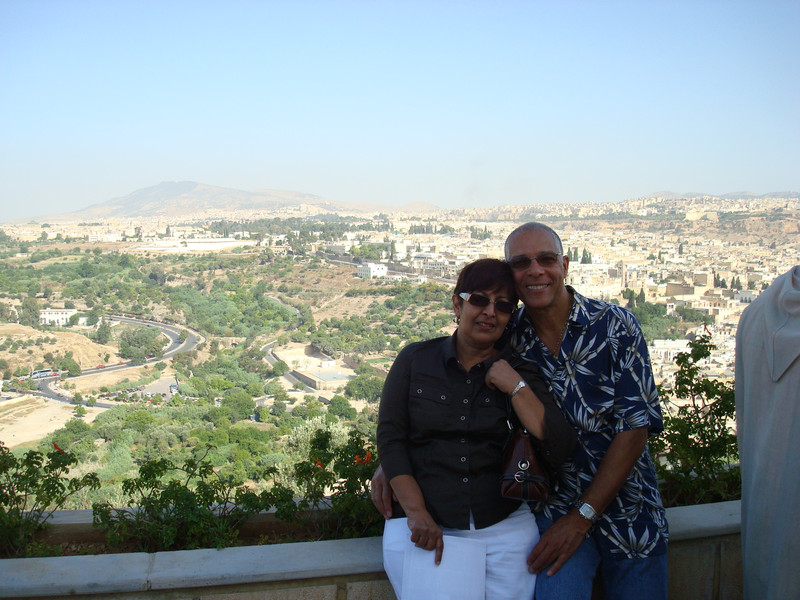 Roger and Jeanette high above greater Fes (Fez).