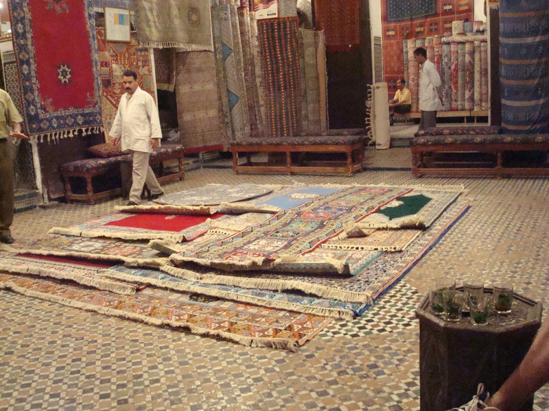Carpet selling within the Medina.