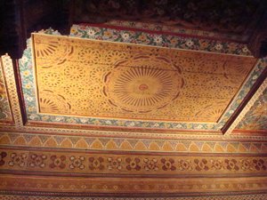 Ornate ceiling in the Bahia Palace.