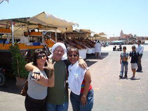 A hot day in Casablanca's market square with a fun Aussie couple.