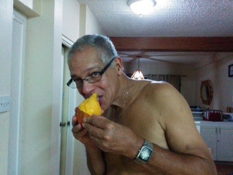 The only way to eat Julie mango.