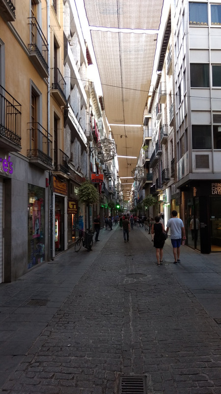 Covered street in Granada.