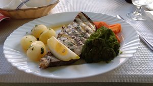 Grilled sword fish.