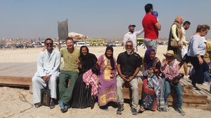 With the friendly locals at Giza