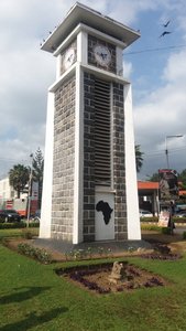 The clocktower in Arusha-apparently the exact point between Cape Town and Cairo
