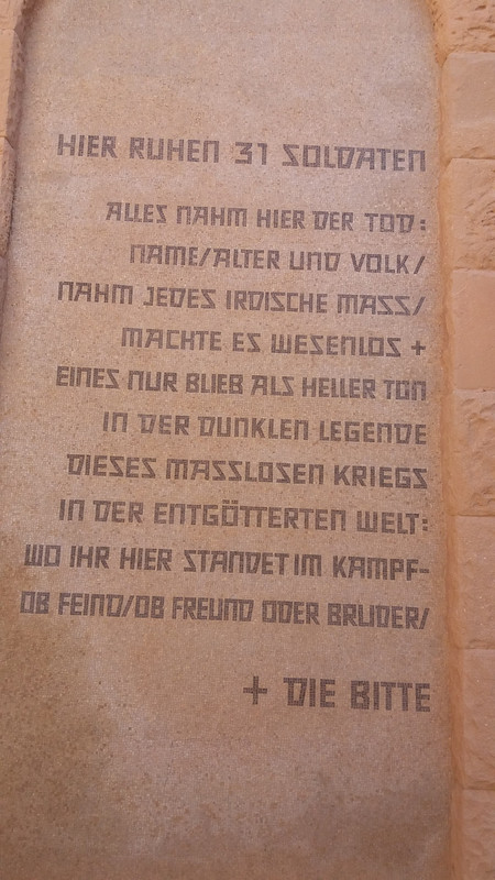 Plaques inside the monument.