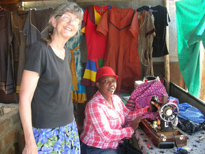 She is sewing me an Ugogo dress!
