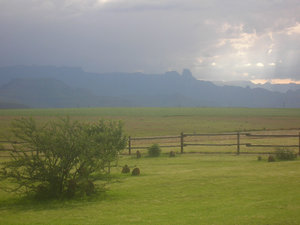 View of Amphitheatre at our Drakensberg lodging