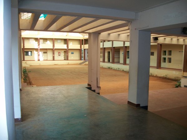 The school building's interior courtyard