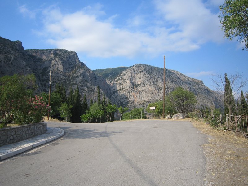 Walking down the road in Delphi