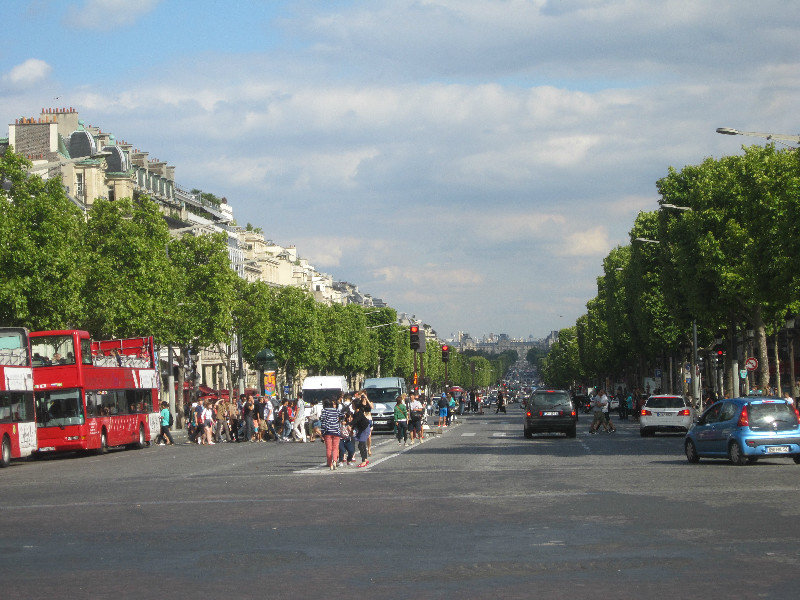 Looking Down the Champs-Elysees
