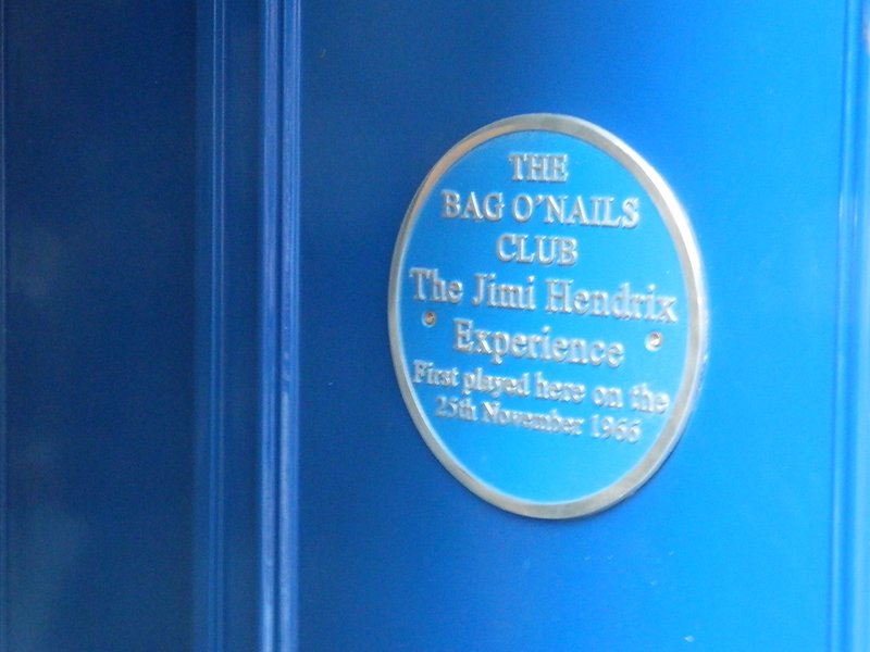 The Bag O' Nails plaque 