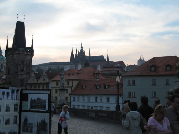 On Charles Bridge looking back up to the Castle