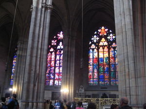 Stained glass windows in St Vitus Cathedral