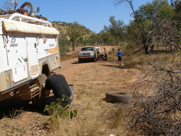 Punctures! Gibb River. 