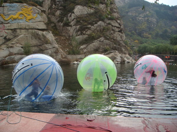 kids in waterproof balloons
