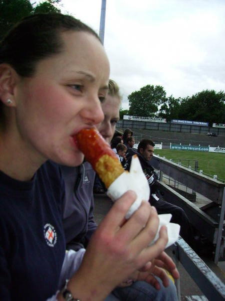 Angela gets to grips with a local delicacy