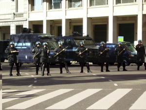 Riot police...