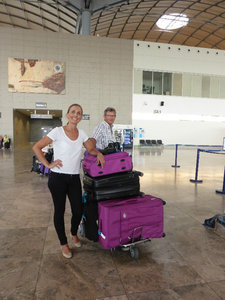 Heaps of luggage leaving Spain.