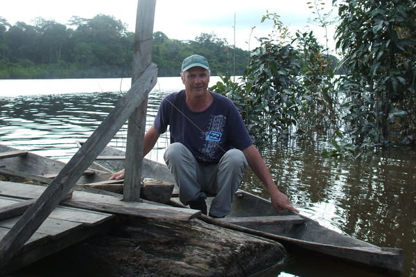 Paul in a little canoe