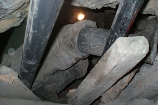 Man in a shaft up above