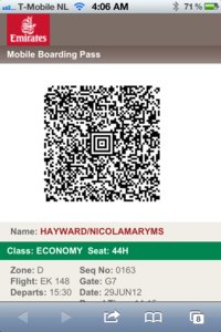 My "Mobile Boarding Pass"