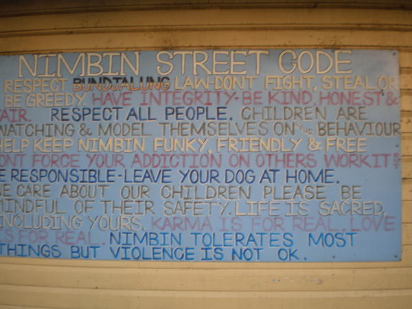  Nimbin  - Street rules