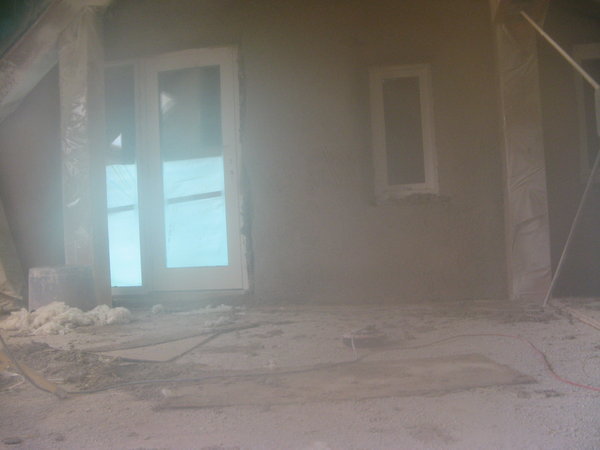 Upstairs with plastered walls