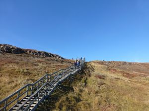 Stairs down to Gullfoss Falls