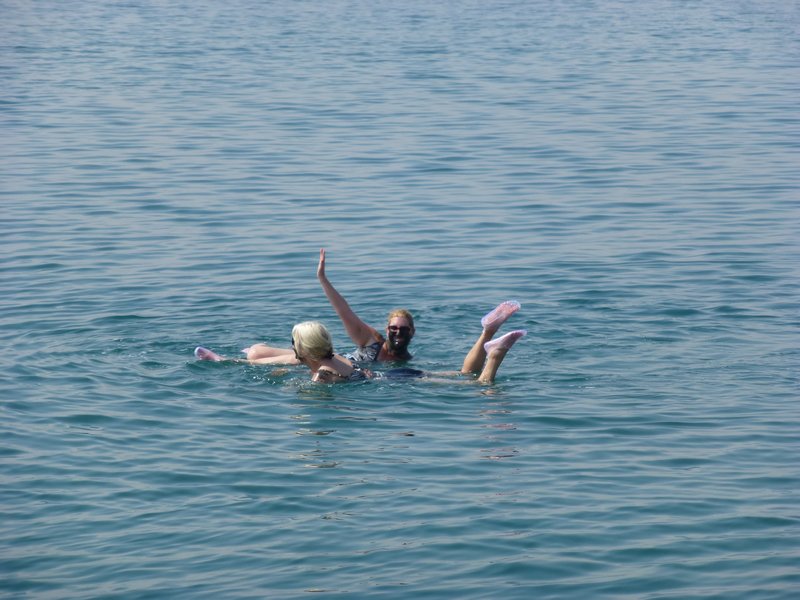 Mudded up and Floating in the Dead Sea