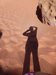 My shadow in Wadi Rum Desert