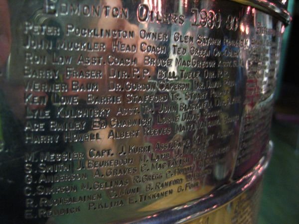 Oiler's Last Stanley Cup Engraving